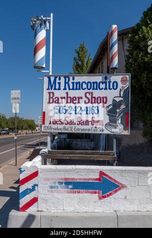 Salon de coiffure « je Rinconcito » à Albuquerque, Nouveau-Mexique Banque D'Images