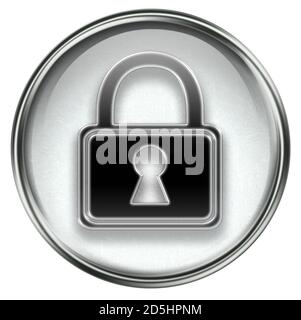 Icône de verrouillage grise Banque D'Images