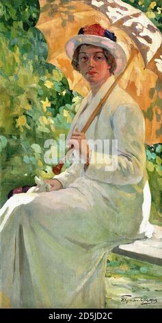 Goriushkin-Sorokopudov Ivan Silych - Portrait féminin 1 - École russe - 19e siècle Banque D'Images