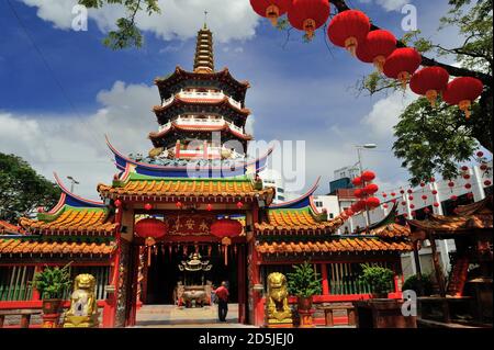 Temple de Tua Pek Kong. Le plus ancien temple chinois de Sibu, Sarawak, Malaisie. Banque D'Images