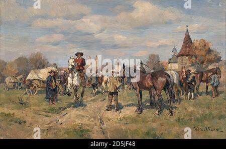 Velten Wilhelm - Vente aux enchères de chevaux - École russe - 19e Siècle Banque D'Images