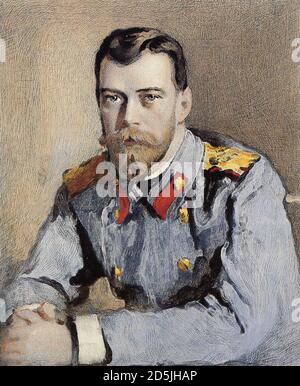 Serov Valentin - Portrait de Nicolas II 1 - russe École - 19e siècle Banque D'Images