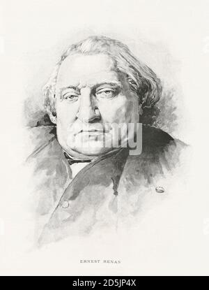 Joseph Ernest Renan (1823 – 1892) est un érudit orientaliste et sémite français, expert des langues et civilisations sémitiques, historien de la religion, Banque D'Images