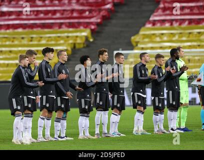 Cologne, Allemagne. 13 octobre 2020. Firo: 13.10.2020 football, Soccer: UEFA NATIONS LEAGUE, Landerspiel Nationalmannschaft Allemagne, GER - Suisse, SUI 3: 3 Team, Team Allemagne Beifall | usage dans le monde crédit: dpa/Alamy Live News Banque D'Images