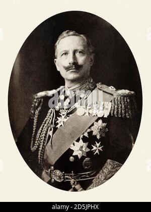 Wilhelm II ou William II (1859 – 4 juin 1941) le dernier empereur allemand (Kaiser) et roi de Prusse. Il régna du 15 juin 1888 jusqu'à son abdication Banque D'Images