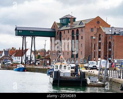 Le Granary à Wells-Next-the-Sea, Norfolk, Royaume-Uni. Un jour fade. Banque D'Images