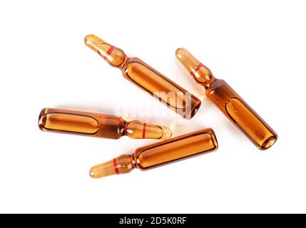 Ampoules en verre sur blanc Banque D'Images