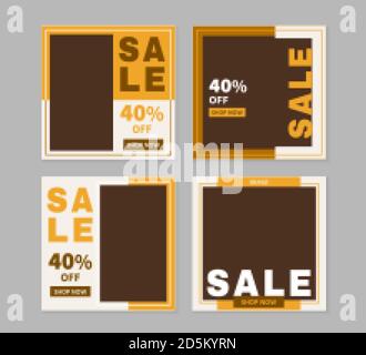 Ensemble de modèles d'affichage de remise spéciale. Bannière Web carrée promotionnelle pour les applications mobiles sur les réseaux sociaux. Maquette modifiable avec forme abstraite. Bannière numérique Illustration de Vecteur