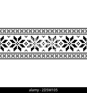 Motif de noël ethnique à rayures de couleur noire et blanche Banque D'Images