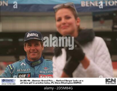 26-JUL-96 ..Grand Prix d'Allemagne. Gerhard Berger Banque D'Images