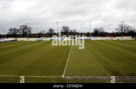 Vue générale du Solihull Moors FC Ground, parc Damson Banque D'Images