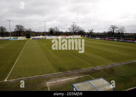 Vue générale du Solihull Moors FC Ground, parc Damson Banque D'Images