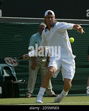 Lleyton Hewitt en action en Australie Banque D'Images