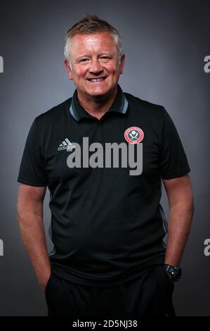 Chris Wilder, directeur de Sheffield United, pendant la présentation des responsables EFL Prenez des photos Banque D'Images