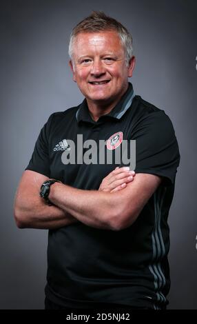 Chris Wilder, directeur de Sheffield United, pendant la présentation des responsables EFL Prenez des photos Banque D'Images