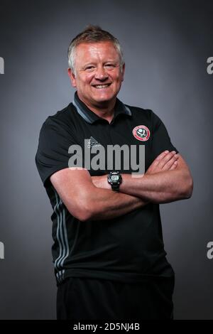 Chris Wilder, directeur de Sheffield United, pendant la présentation des responsables EFL Prenez des photos Banque D'Images