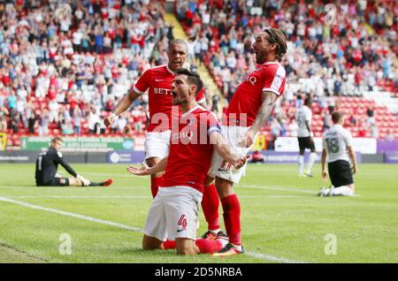 Johnnie Jackson, de Charlton Athletic, célèbre son premier but Banque D'Images