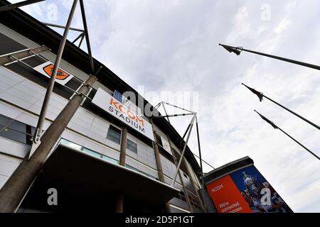 Vue générale sur le KCOM Stadium, stade de Hull City Banque D'Images