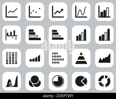Graphiques ou icônes graphiques jeu de conception plate noir et blanc Grande Illustration de Vecteur