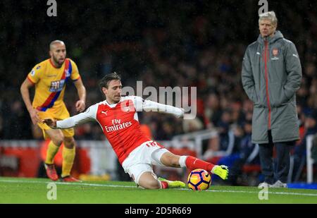 Nacho Monreal d'Arsenal en action Banque D'Images