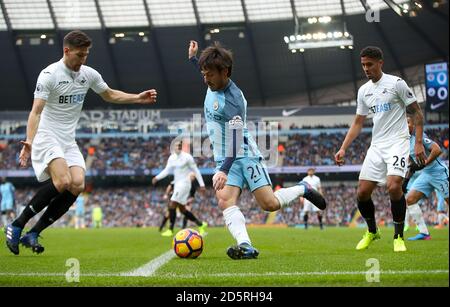 David Silva de Manchester City en action pendant le match Banque D'Images