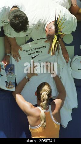 Mary Pierce en France contre Rita Grande en Italie. Pierce a gagné 6-2, 6-2. Banque D'Images