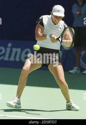 Monica Seles des États-Unis contre Sandrine Testud en France. Seles a gagné 6-0, 6-3. Banque D'Images