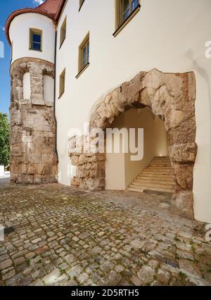 Ancienne porte romaine Porta praetoria, Ratisbonne , Bavière, Allemagne Banque D'Images