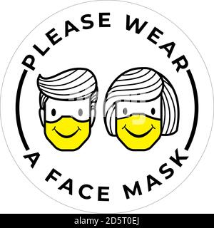 Veuillez porter un masque chirurgical, médical ou anti-poussière. Veuillez porter un masque chirurgical, médical ou anti-poussière. Vecteur Illustration de Vecteur