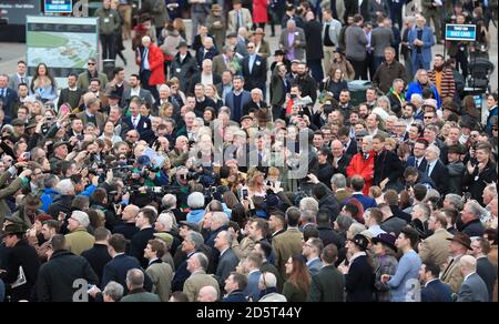 AP McCoy dévoile une statue de lui-même pendant le premier jour Du Festival Cheltenham 2017 Banque D'Images