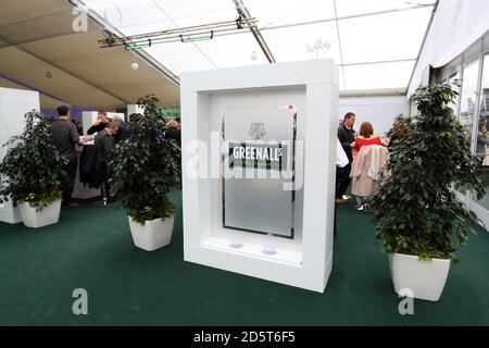 Une vue générale des Greenalls, de la marque et de la signalisation du Grand Esprit britannique lors de la St Patrick's Day of the Cheltenham Festival 2017 Banque D'Images