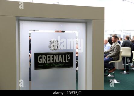 Une vue générale des Greenalls, de la marque et de la signalisation du Grand Esprit britannique lors de la St Patrick's Day of the Cheltenham Festival 2017 Banque D'Images