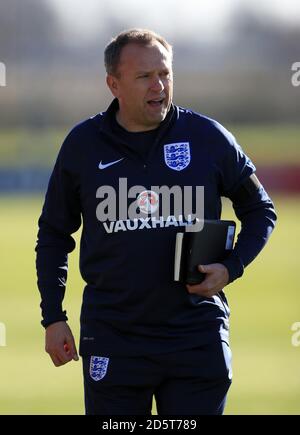 Keith Downing, entraîneur U19 d'Angleterre Banque D'Images