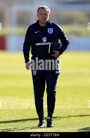 Keith Downing, entraîneur U19 d'Angleterre Banque D'Images