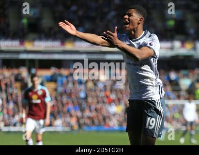Marcus Rashford de Manchester United réagit Banque D'Images