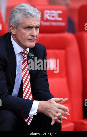 Stoke City manager Mark Hughes Banque D'Images