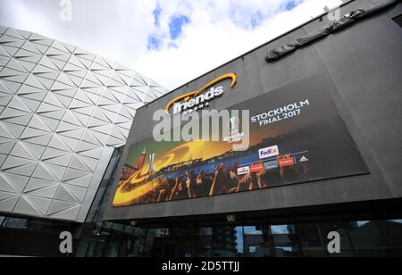 Une vue d'ensemble de l'Aréna Friends, Stockholm, en Suède, avant la finale de l'Europa League entre Manchester United et Ajax demain soir Banque D'Images