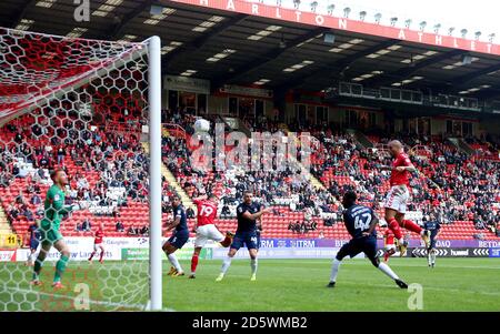 Josh Magennis, de Charlton Athletic, marque son ouverture Banque D'Images