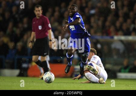 Kalvin Phillips de Leeds United et Jeremie Boga de Birmingham City Banque D'Images