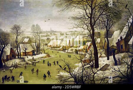 Paysage d'hiver avec le piège à oiseaux 1631 Pieter Brueghel Jeune 1564 - 1638 Anvers Belgique flamande Banque D'Images