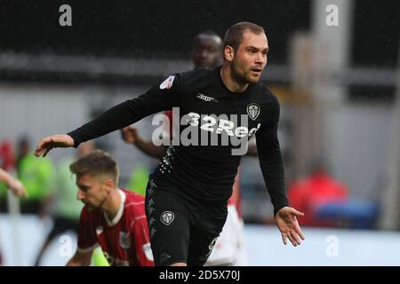 Pierre-Michel Lasogga, de Leeds United, fête ses points Banque D'Images