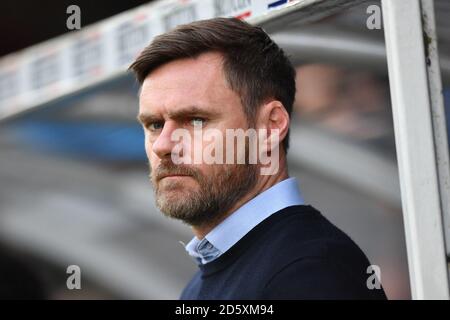 Scunthorpe United manager Graham Alexander Banque D'Images