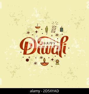 Illustration de Diwali pour la célébration du festival de la communauté hindoue vecteur typographique Illustration de Vecteur