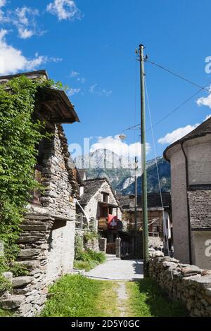 Suisse, Tessin, Val Verzasca, Sonogno Banque D'Images