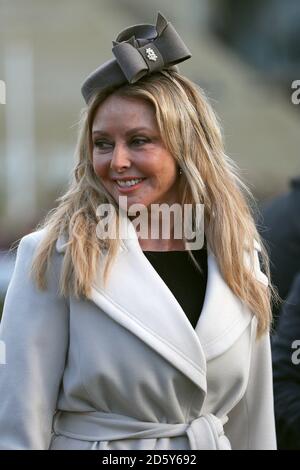 Carol Vorderman règne une atmosphère unique pendant le nouvel an Réunion d'une journée à l'hippodrome de Cheltenham Banque D'Images