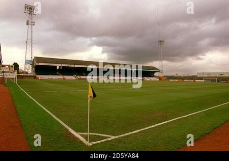 Vue générale sur l'Abbey Stadium, stade de Cambridge United Banque D'Images