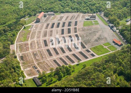 Allemagne, Weimar, vue aérienne du mémorial de Buchenwald Banque D'Images