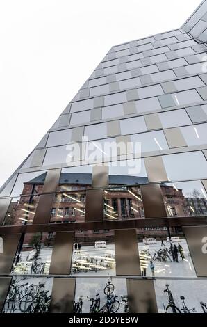 Allemagne, Fribourg, façade d'une nouvelle bibliothèque universitaire Banque D'Images