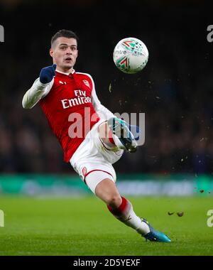 Granit Xhaka d'Arsenal en action Banque D'Images