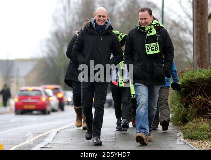 Les fans de Forest Green Rovers se rendent au nouveau Pelouse Banque D'Images